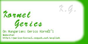 kornel gerics business card